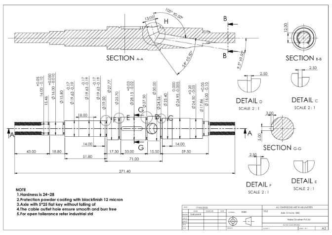 2D Manufacturing Drawing